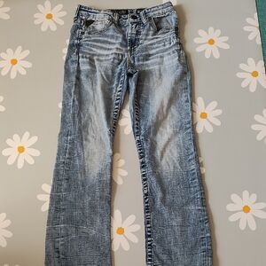 Salvage Light Blue Distressed Waistband Jeans